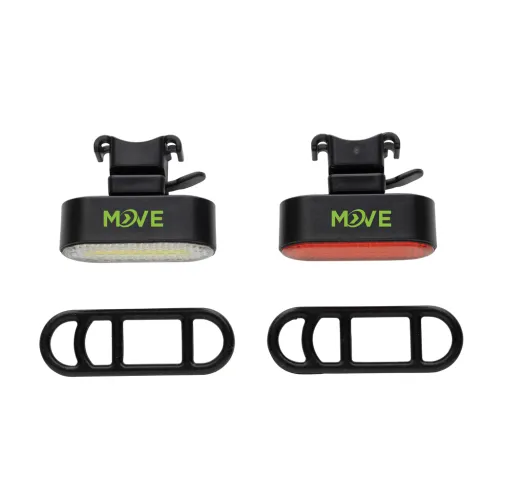 Set luces bicicleta recargables USB plástico reciclado RCS