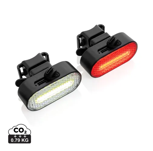 SET LUCES BICICLETA RECARGABLES USB PLÁSTICO RECICLADO RCS