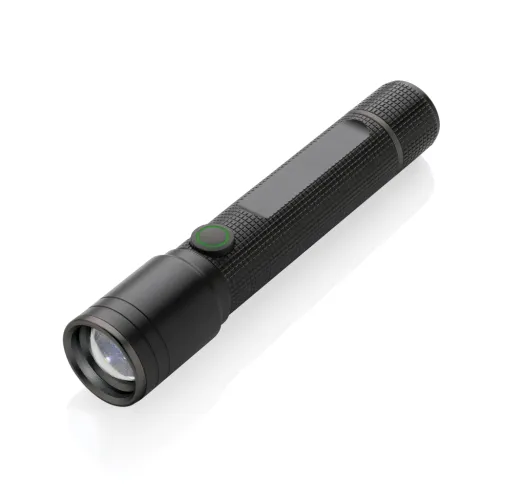 negro Linterna recargable USB Gear X RCS de aluminio reciclado