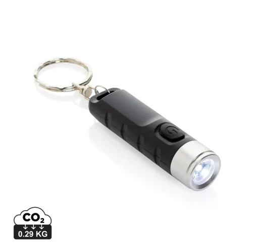 LINTERNA LLAVERO RECARGABLE USB DE PLÁSTICO RECICLADO GLOBIX