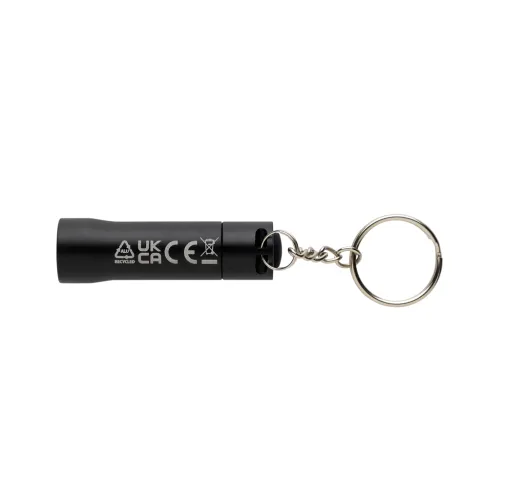 negro Linterna llavero de aluminio reciclado Flash RCS