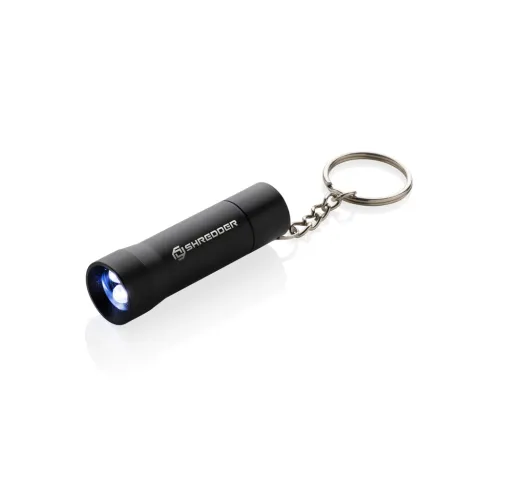 negro Linterna llavero de aluminio reciclado Flash RCS