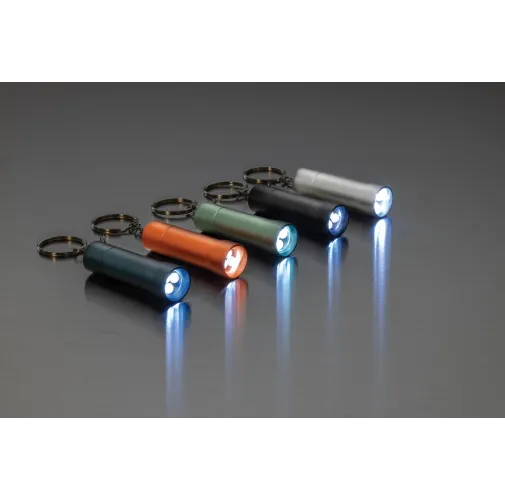 negro Linterna llavero de aluminio reciclado Flash RCS