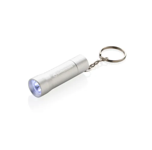 gris plateado Linterna llavero de aluminio reciclado Flash RCS