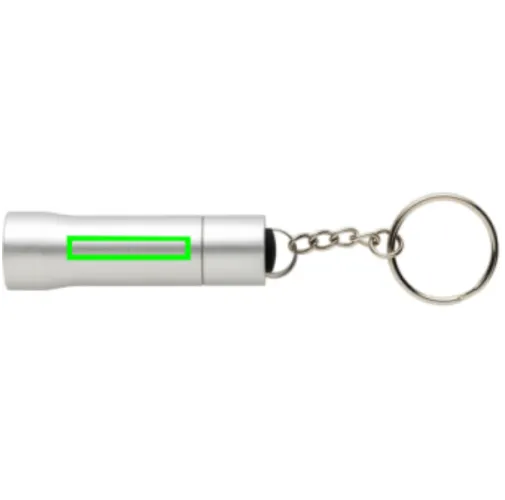 gris plateado Linterna llavero de aluminio reciclado Flash RCS