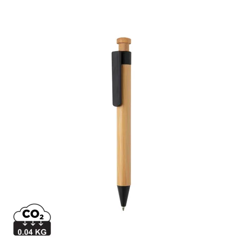 Bolígrafo de bambú con clip de trigo