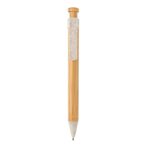 Bolígrafo de bambú con clip de trigo