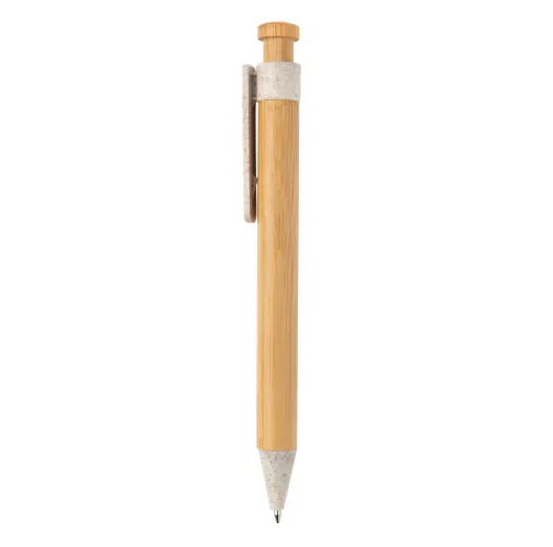 Bolígrafo de bambú con clip de trigo
