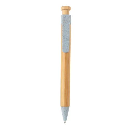 Bolígrafo de bambú con clip de trigo