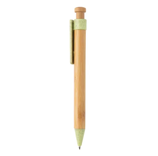 Bolígrafo de bambú con clip de trigo