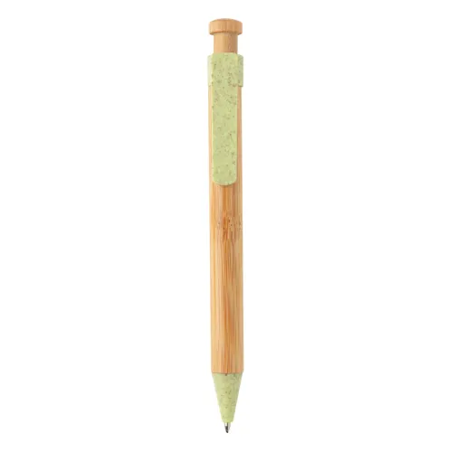 Bolígrafo de bambú con clip de trigo