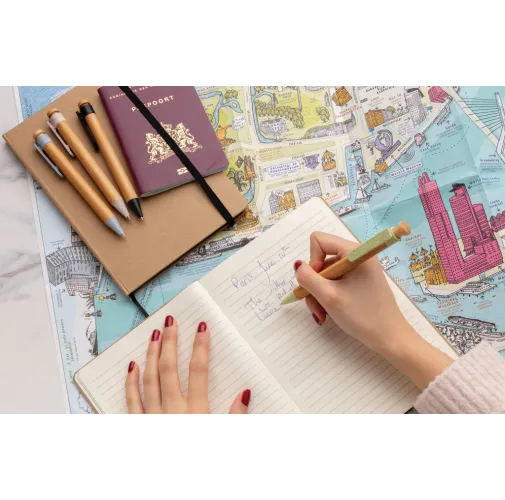 Bolígrafo de bambú con clip de trigo