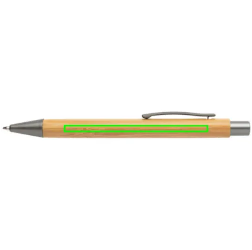 marron, plata Bolígrafo fino de bambú de diseño