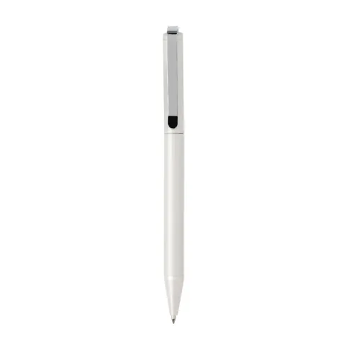 blanco Bolígrafo Xavi de aluminio reciclado certificado RCS
