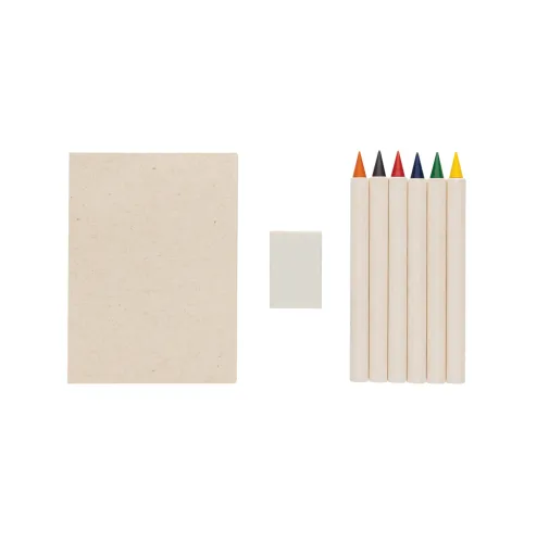 Set 6 lápices de colores Micki GRS infinity con bloc de nota