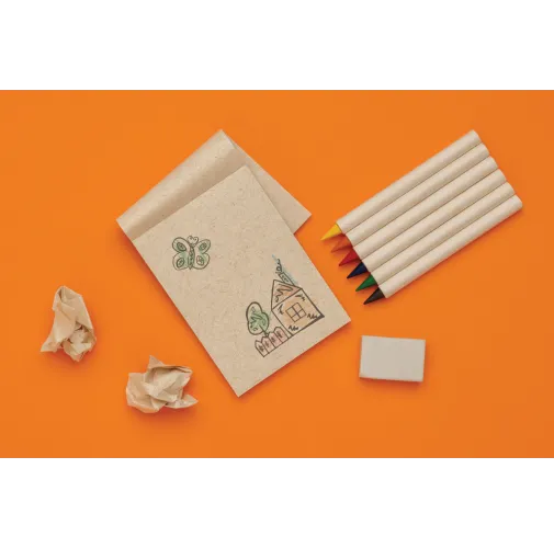 Set 6 lápices de colores Micki GRS infinity con bloc de nota