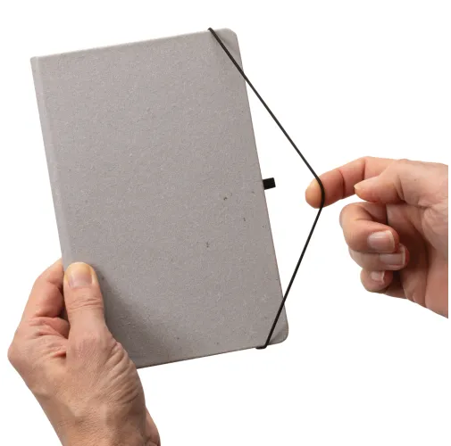 Libreta A5 de cuero reciclado GRS de tapa dura