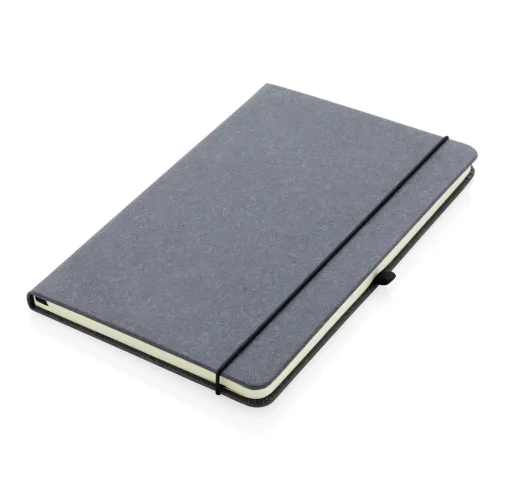 Libreta A5 de cuero reciclado GRS de tapa dura