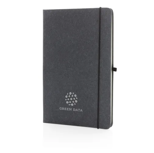 Libreta A5 de cuero reciclado GRS de tapa dura