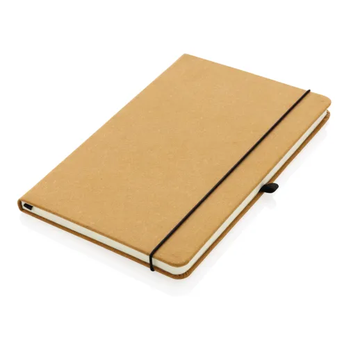 Libreta A5 de cuero reciclado GRS de tapa dura