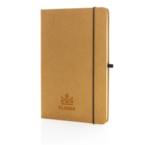 Libreta A5 de cuero reciclado GRS de tapa dura