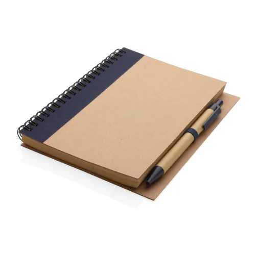 Cuaderno de espiral kraft con bolígrafo