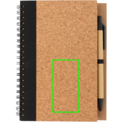 Libreta espiral de corcho con bolígrafo