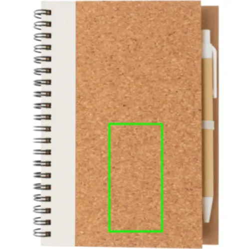 Libreta espiral de corcho con bolígrafo