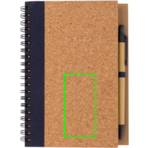 Libreta espiral de corcho con bolígrafo
