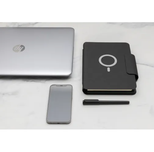 negro Libreta Artic magnética A5 con carga inalámbrica 10W