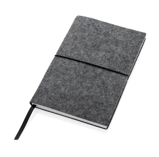 Libreta A5 tapa blanda de fieltro reciclado certificado GRS
