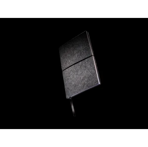 Libreta A5 tapa blanda de fieltro reciclado certificado GRS