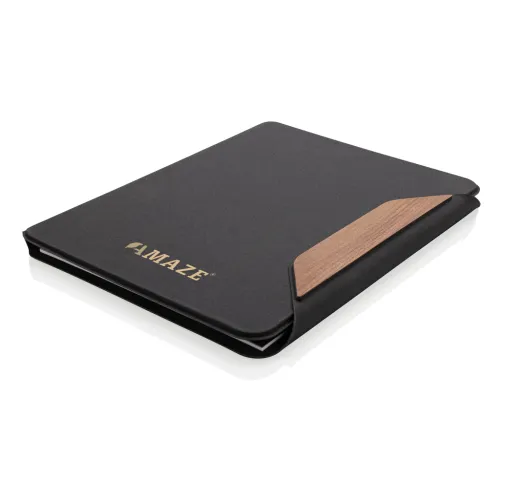 negro PortafolioTeri AWARE™ A4 en nogal y RPET