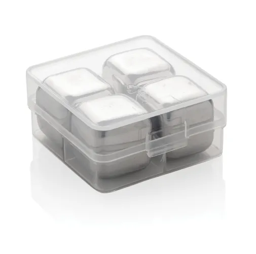 4 Cubitos de hielo reutilizables de acero inoxidable