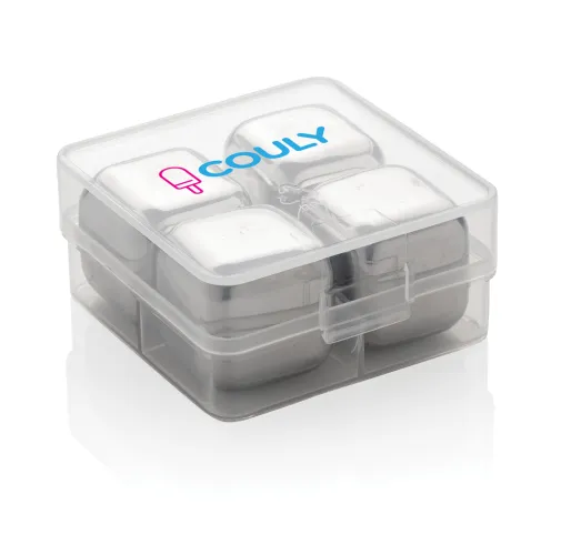 4 Cubitos de hielo reutilizables de acero inoxidable