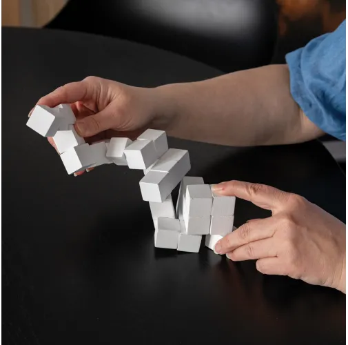 blanco Juego mental de madera en bolsa de lona