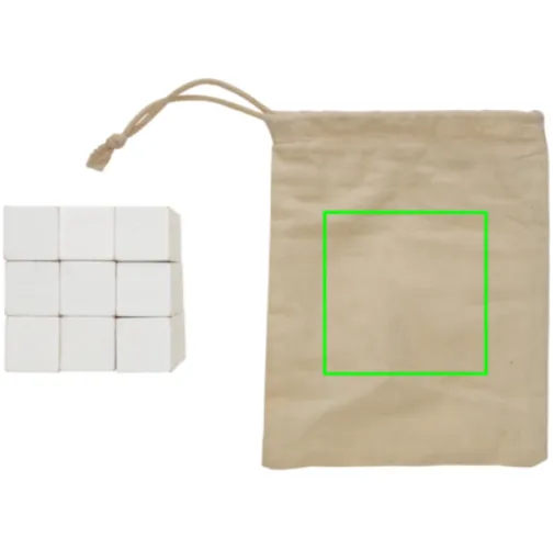 blanco Juego mental de madera en bolsa de lona