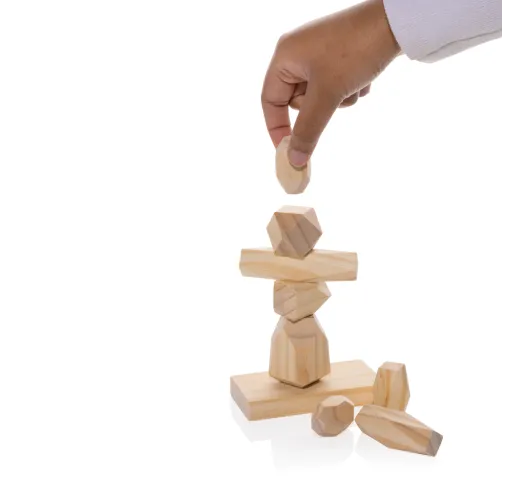 Piedras de equilibrio de madera Ukiyo Crios en bolsa