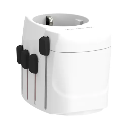 blanco Adaptador de viaje mundial SKROSS Pro de 3 polos