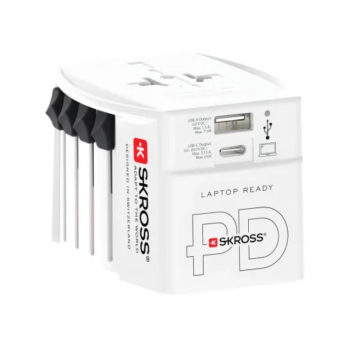 ADAPTADOR DE VIAJE MUNDIAL SKROSS MUV 65W PD CON CABLE C USB