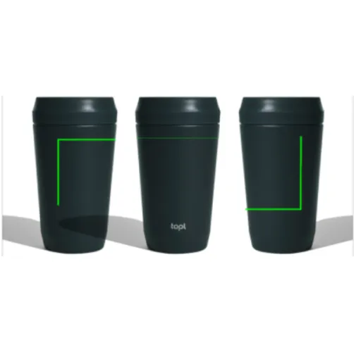 gris Taza Topl To Go de acero reciclado con tapa patentada 360