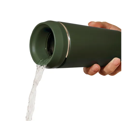 verde Taza Topl To Go de acero reciclado con tapa patentada 360