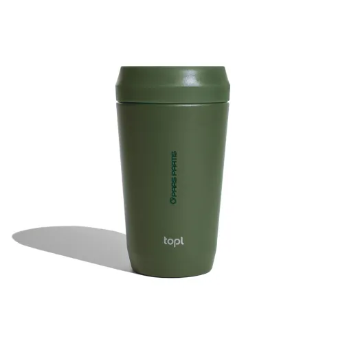 verde Taza Topl To Go de acero reciclado con tapa patentada 360