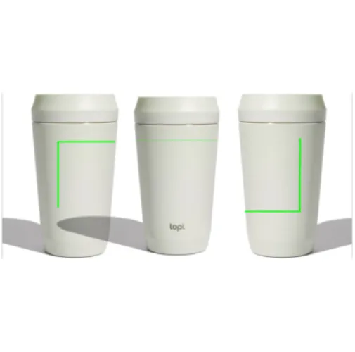 blanco Taza Topl To Go de acero reciclado con tapa patentada 360