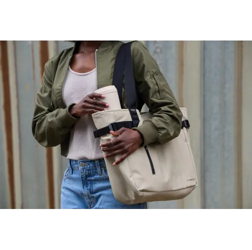 blanco Taza Topl To Go de acero reciclado con tapa patentada 360