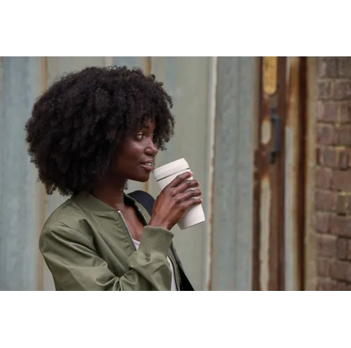 blanco Taza Topl To Go de acero reciclado con tapa patentada 360