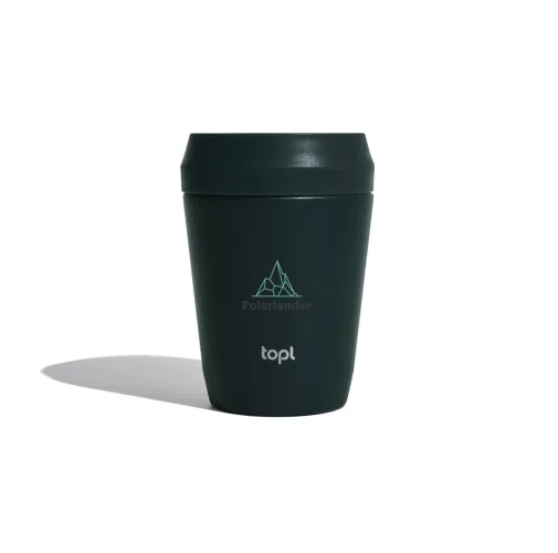 Taza Topl To Go de acero reciclado con tapa patentada 360