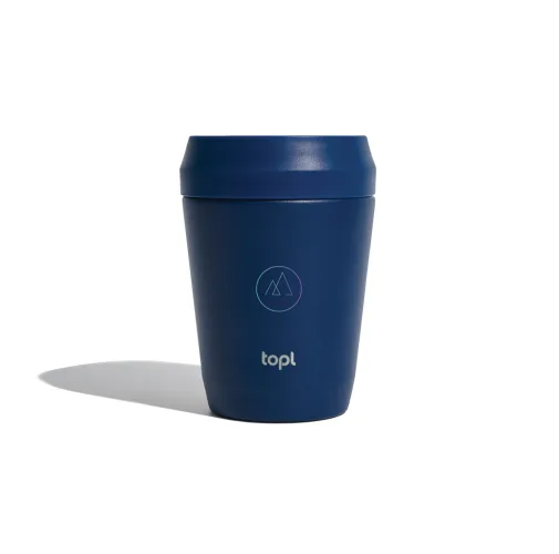 Taza Topl To Go de acero reciclado con tapa patentada 360