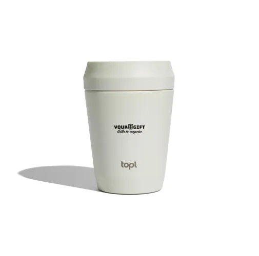 Taza Topl To Go de acero reciclado con tapa patentada 360