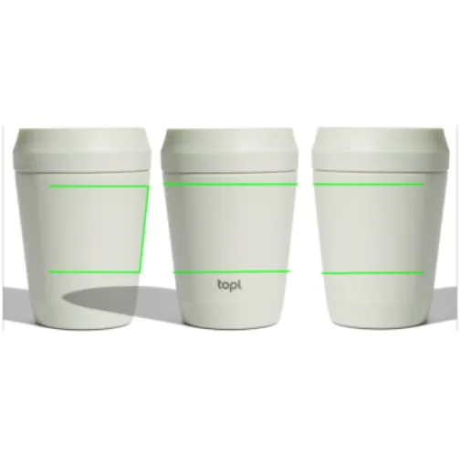 Taza Topl To Go de acero reciclado con tapa patentada 360
